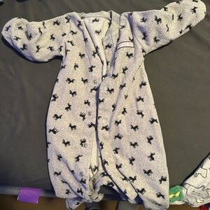 Carter's Gray and Black Moose Print One-Piece Footie